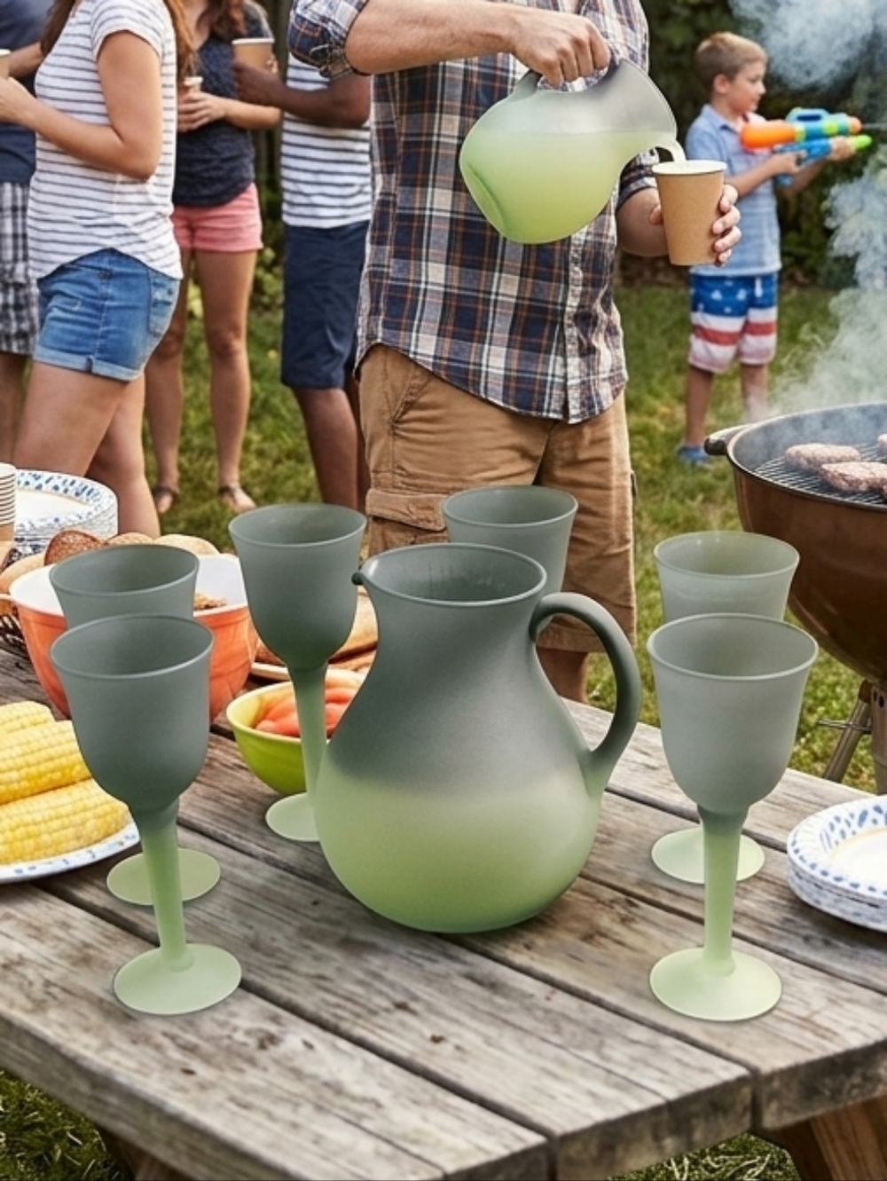 Water jug +  6 glasses